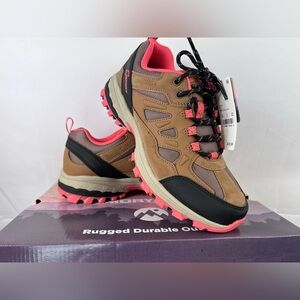 Skechers Brown and Black Trail Shoes with Orange Highlights